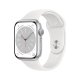 Apple Watch Series 8 GPS 45mm Cassa in Alluminio color Argento con Cinturino Sport Band Bianco - Regular 2