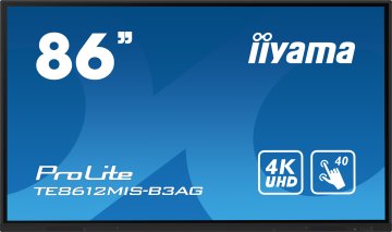 iiyama TE8612MIS-B3AG visualizzatore di messaggi Design chiosco 2,18 m (86") LCD Wi-Fi 400 cd/m² 4K Ultra HD Nero Touch screen Processore integrato Android 11 24/7