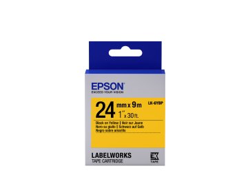Epson Nastro fondo Pastello Giallo per testo Nero 24/09 LK-6YBP
