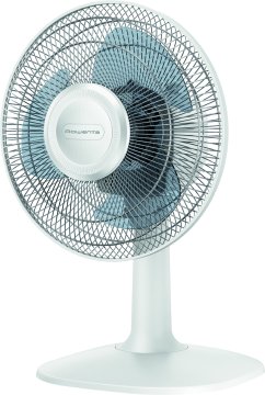 Rowenta Essential+ VU2330 Essential +, Ventilatore da Tavolo, 3 Velocità, Silenziosità 46 dBA, Design compatto, Flusso d’aria mx 34 m3/min, Bianco