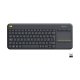 Logitech K400 Plus Tastiera Wireless Touch TV, Facili Controlli Multimediali e Touchpad Integrato, Tastiera HTPC per TV Collegata al PC, Windows, Android, Chrome OS, Laptop, Tablet 2