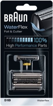 Braun WaterFlex Testina di Ricambio per Rasoio Elettrico Uomo 51B Nero - Compatibile con i rasoi