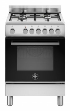 Bertazzoni La Germania Futura FTR664EXV/24 cucina Elettrico Gas Nero, Acciaio inox A