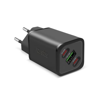 SBS TETRGANUSB2CPD100W Caricabatterie per dispositivi mobili Universale Nero AC Ricarica rapida Interno