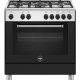 Bertazzoni La Germania Americana AMN855ENEV/24 cucina Elettrico Gas Nero, Acciaio inox A 2