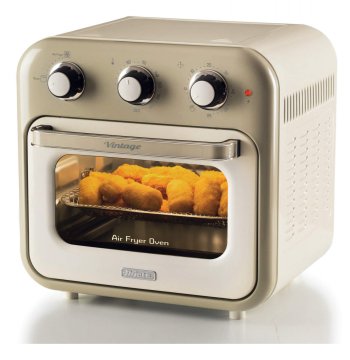 Ariete 4632 Friggitrice ad aria e forno Vintage, 1400W, 2in1, Capacità 16L, Accessori inclusi, Timer 60 minuti, Doppio vetro, Beige