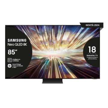 Samsung TV Neo QLED 8K 85” QE85QN800DTXZT Smart TV Wi-Fi Graphite Nero 2024, NQ8 AI GEN2 Processor 8K, 8K AI Upscaling, Infinity One Design, Dolby Atmos