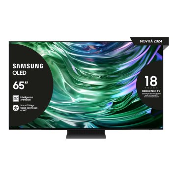 Samsung TV OLED 4K 65” QE65S90DATXZT Smart TV Wi-Fi Graphite Nero 2024, Processore NQ4 AI GEN2, Self-illuminating pixels, Laser Slim Design, Dolby Atmos
