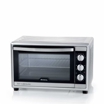 Ariete 986 Forno Elettrico Ventilato con Girarrosto 45 litri - Bon Cuisine 450 - Doppio vetro - Temperatura max 230° - 1800 Watt - Acciaio Inox