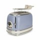 Ariete 155 Tostapane Vintage 2 fette di pane - con pinze - 6 livelli di tostatura - 810 Watt- Acciaio Inox - Linea Vintage - Celeste 2