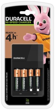 Duracell Caricabatterie 4 ore + 2xAA, 2xAAA