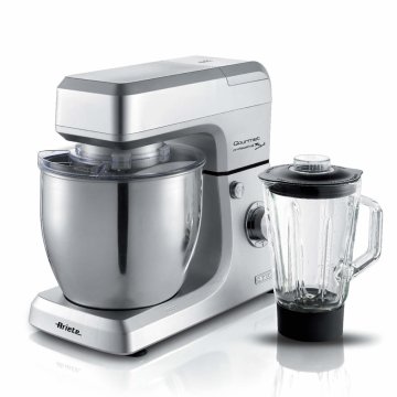 Ariete 1598 Gourmet Professional 7L Metal - Impastatrice Planetaria con Frullatore - Ciotola in Acciaio Inox - 7 L - Caraffa in vetro - 1200 Watt - 6 velocità