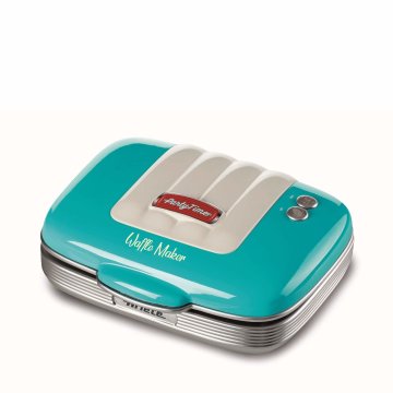 Ariete 1973 Waffle Maker Party Time - Piastra Elettrica per Waffle - Piastre Antiaderenti - 700 Watt - Azzurro