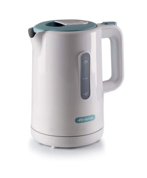 Ariete 2846 Bollitore Breakfast, 2200W, Capacità 1,7 L, Base Cordless 360°, Spegnimento automatico, Coperchio di sicurezza, Livello acqua visibile, Finitura lucida e opaca, Bianco & Aegean Teal