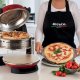 Ariete 927 Pizzeria , Forno pizza doppio, 2300 W, 2 pietre refrattarie, 2 pizze in 4 minuti, 2 termostati, Diametro 32 cm, 5 livelli di cottura, 2 pale in acciaio inox, Rosso 7