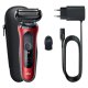 Braun Series 6 61-R1000s Rasoio Nero, Rosso 2