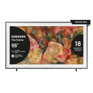 Samsung TV QLED 4K 55” QE55LS03DAUXZT Smart TV Wi-Fi Nero 2024, Matte Display, Processore Quantum 4K, Modern Frame Design, Dolby Atmos