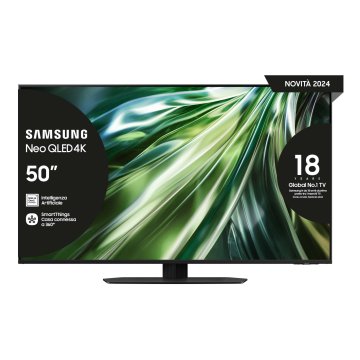 Samsung TV Neo QLED 4K 50" QE50QN90DATXZT Smart TV Wi-Fi Titan Nero 2024, Processore NQ4 AI GEN2, Tecnologia Quantum Matrix, Neo Slim Design, OTS Lite