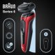 Braun Series 6 61-R1000s Rasoio Nero, Rosso 4