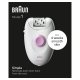 Braun Silk-épil 1 1-000, Epilatore Elettrico Donna Con Cavo, Pelle Liscia Per Settimane, Bianco/Rosa 4