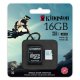KINGSTON SDCAC/16GB SCHEDA MICRO SD HC 16GB CLASSE 3 CON ADATTATORE SD 3