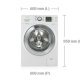 Samsung WF916P4SAWQ/EN lavatrice Caricamento frontale 9 kg 1400 Giri/min Argento, Bianco 4