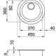 Elleci Fox ROUND 59 Antracite Lavello montato su piano Cerchio Granitek 3