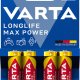 Varta Longlife Max Power, Batteria Alcalina, AA, Mignon, LR6, 1.5V, Blister da 4, Made in Germany 3