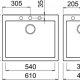 Elleci Quadra 210 K96 Lavello montato su piano Rettangolare Keratek plus 3