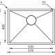 CM filoquadra 57 x 45 Lavello sottopiano Rettangolare Acciaio inox 3