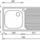 CM Aurora 79 x 42 1V Lavello ad incasso Rettangolare Acciaio inossidabile 3