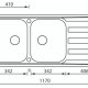 CM Cristal 116 x 50 2V Lavello montato su piano Rettangolare Acciaio inox 3