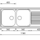 CM Zenith 116x50 2V Lavello ad incasso Rettangolare Acciaio inox 3