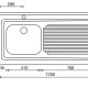 CM Rossana 120x60 1V Lavello ad incasso Rettangolare Acciaio inox 3