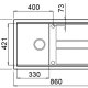 Elleci Best 400 K86 Lavello montato su piano Rettangolare Keratek plus 3