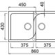 Elleci Ego 450 Lavello montato su piano Rettangolare Keratek plus 3