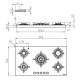 Foster Ceramik Nero Da incasso 90 cm Gas 5 Fornello(i) 3